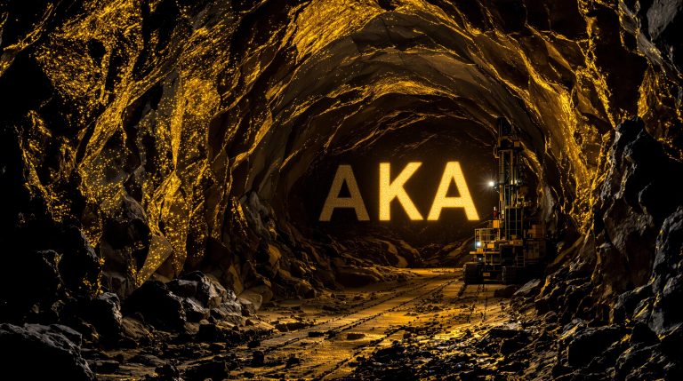 Aureka Ltd-AKA-AKA in a glowing cave tunnel.