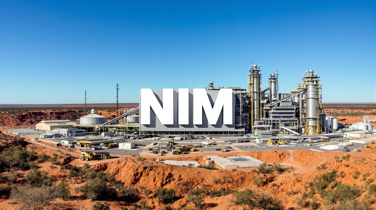 Nimy Resources Ltd-NIM-NIM industrial facility in desert landscape.