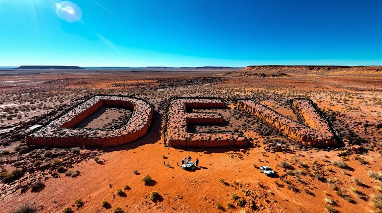 DEVEX Resources Ltd-DEV-Giant desert letters spell "DEV".