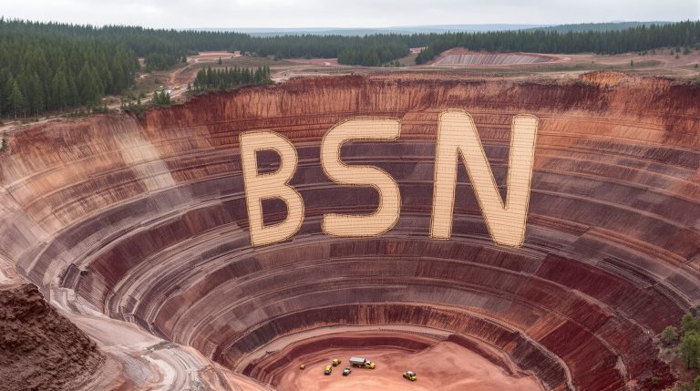 Basin Energy Ltd-BSN-BSN letters carved into large mine.