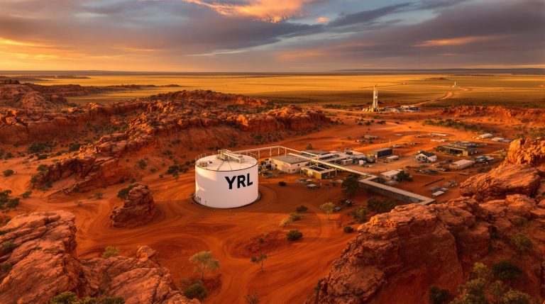 Yandal Resources Ltd-YRL-YRL industrial facility in desert landscape.