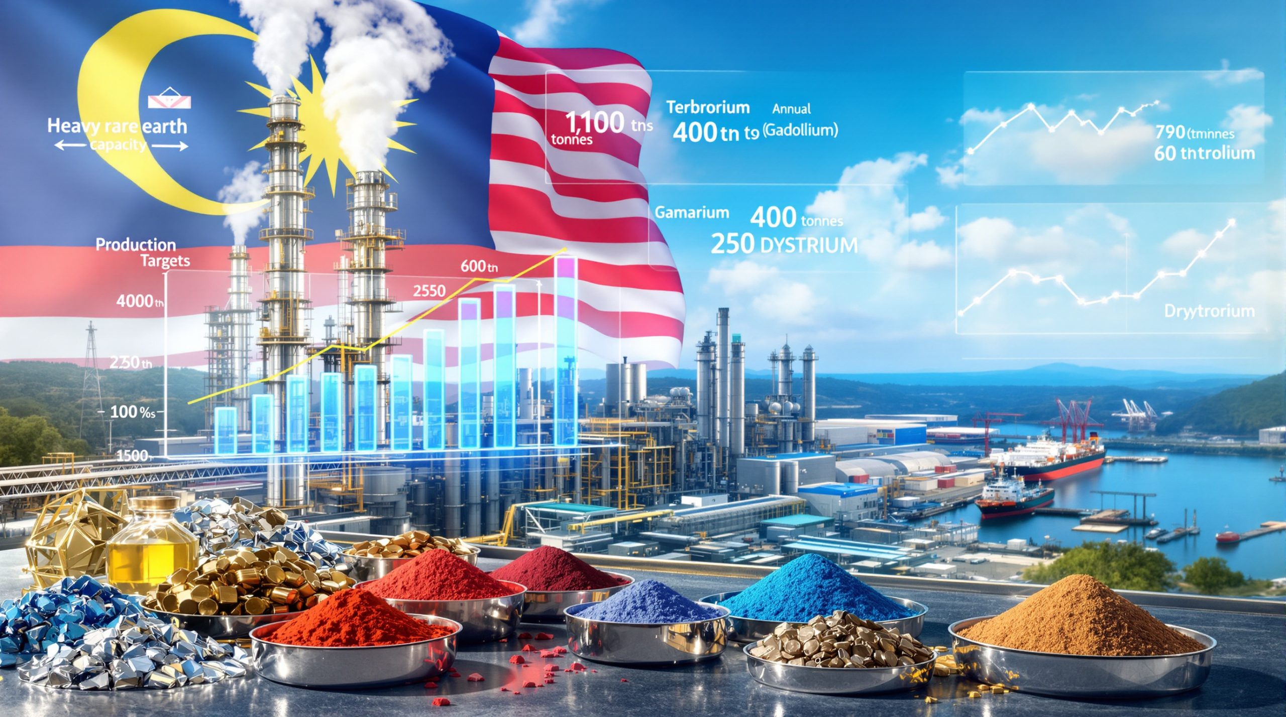 Lynas rare earths processing facility with industrial landscape.
