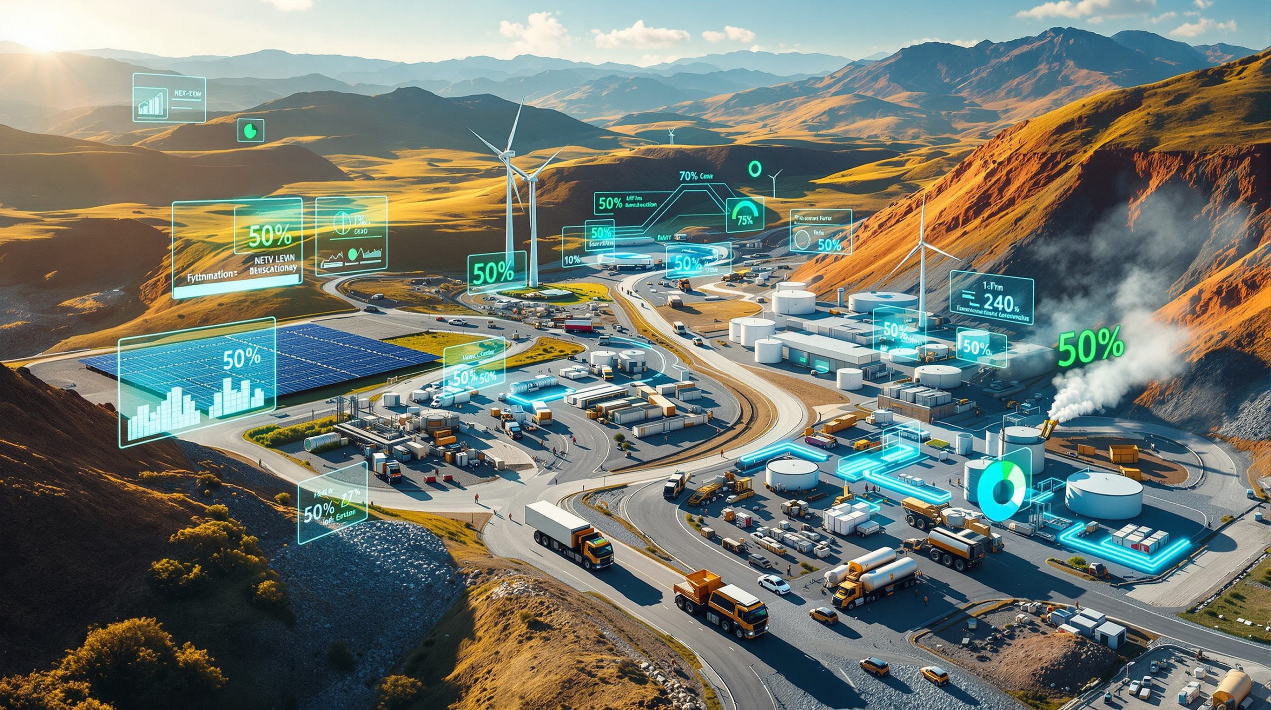 Visualizing strategies for decarbonising mining operations.