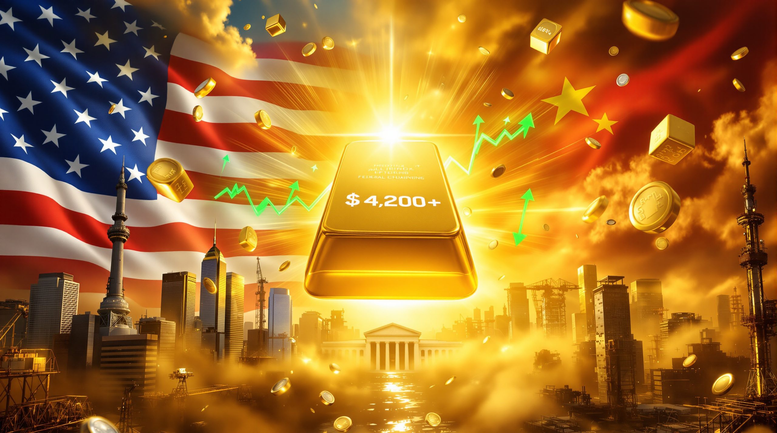 Gold bar symbolizing US-China trade tensions.