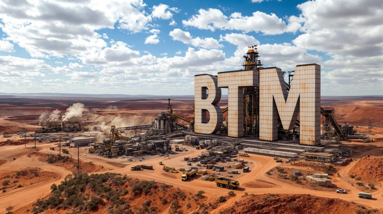 Breakthrough Minerals Ltd-BTM-BTM industrial site in desert landscape.