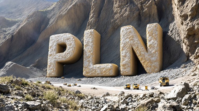 Pioneer Lithium Ltd-PLN-PLN letters carved in mountainous terrain.
