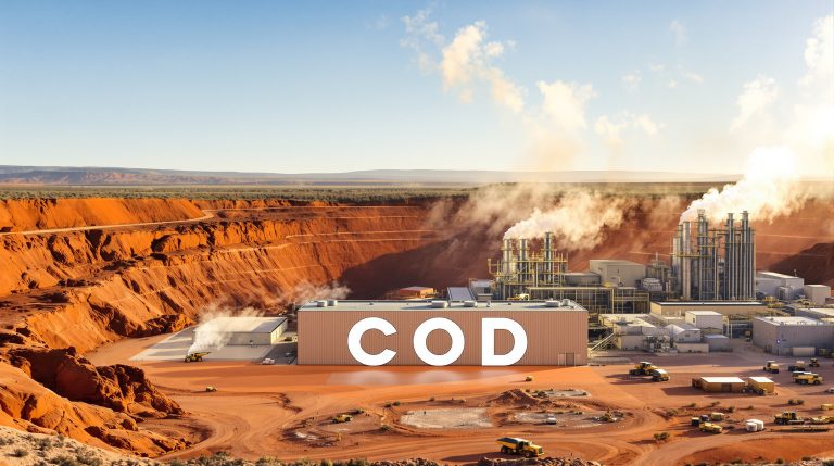Coda Minerals Ltd-COD-Industrial landscape with smoke stacks.
