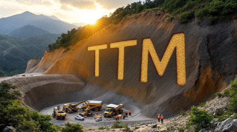 Titan Minerals Ltd-TTM-TTM letters carved into quarry landscape.
