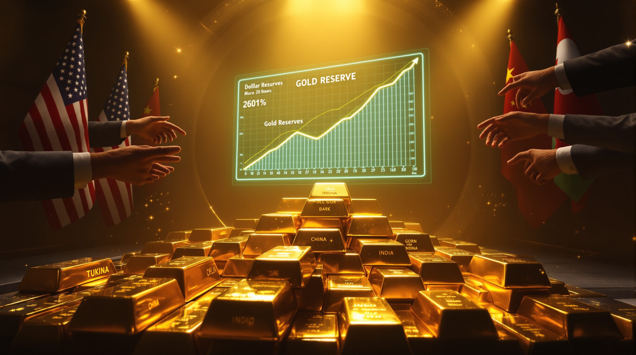 Central banks increasing gold reserves.