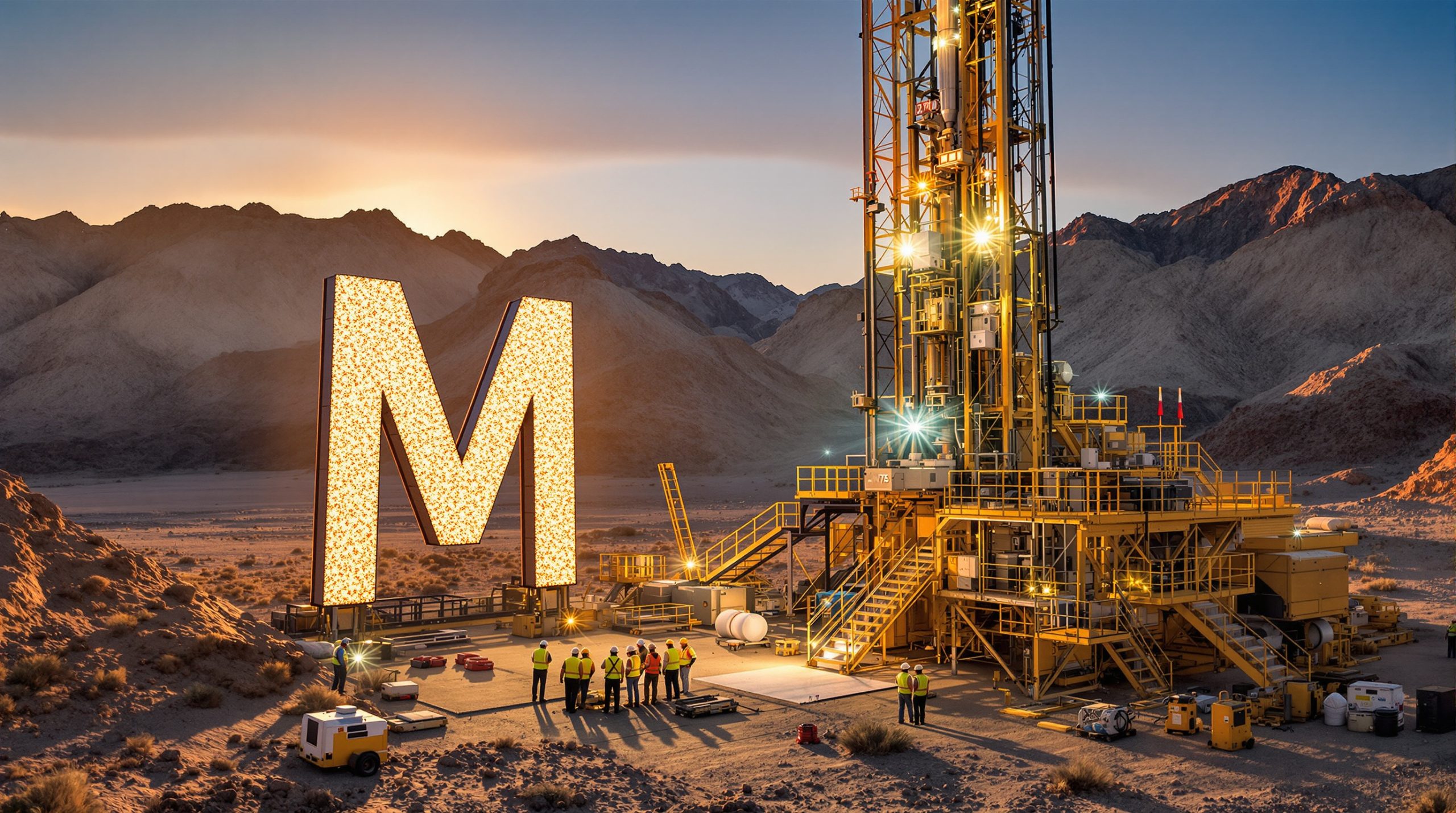 Mammoth Minerals Ltd-M79-Monogram light installation near drilling rig.