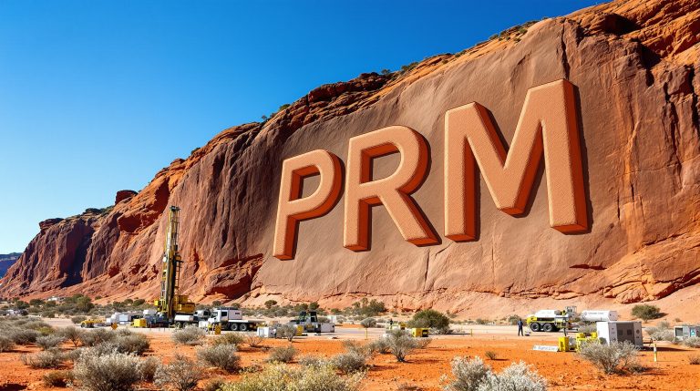 Prominence Energy Ltd-PRM-PRM excavation scene with desert backdrop.