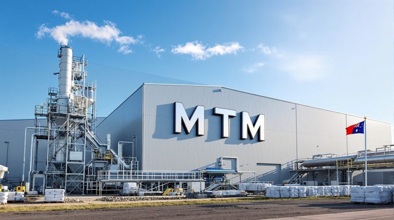 Metallium Ltd-MTM-MTM factory exterior with equipment and flag.