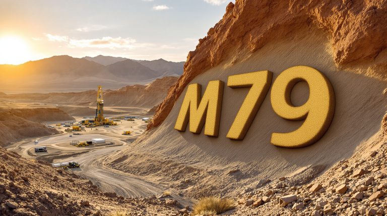 Mammoth Minerals Ltd-M79-M79 drilling site in mountainous desert.