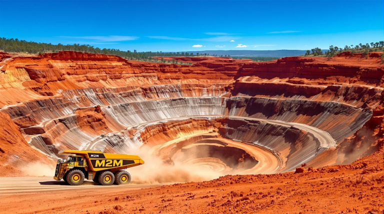 MT Malcolm Mines NL-M2M-Massive mining truck in open pit.