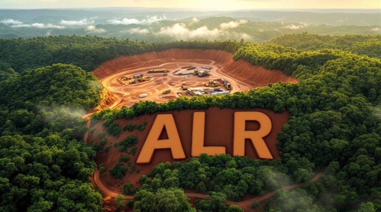 Altair Minerals Ltd-ALR-ALR excavation site surrounded by forest.