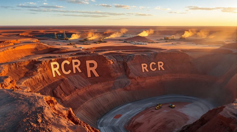 Rincon Resources Ltd-RCR-RCR open-pit mine at sunset.