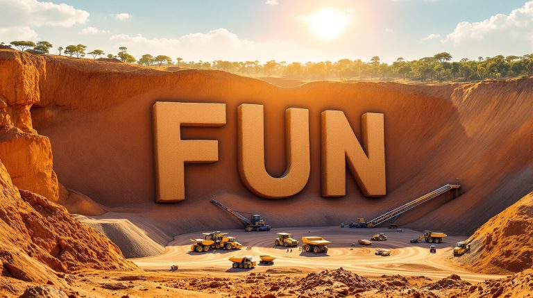 Fortuna Metals Ltd-FUN-Fun letters sculpted in desert quarry.