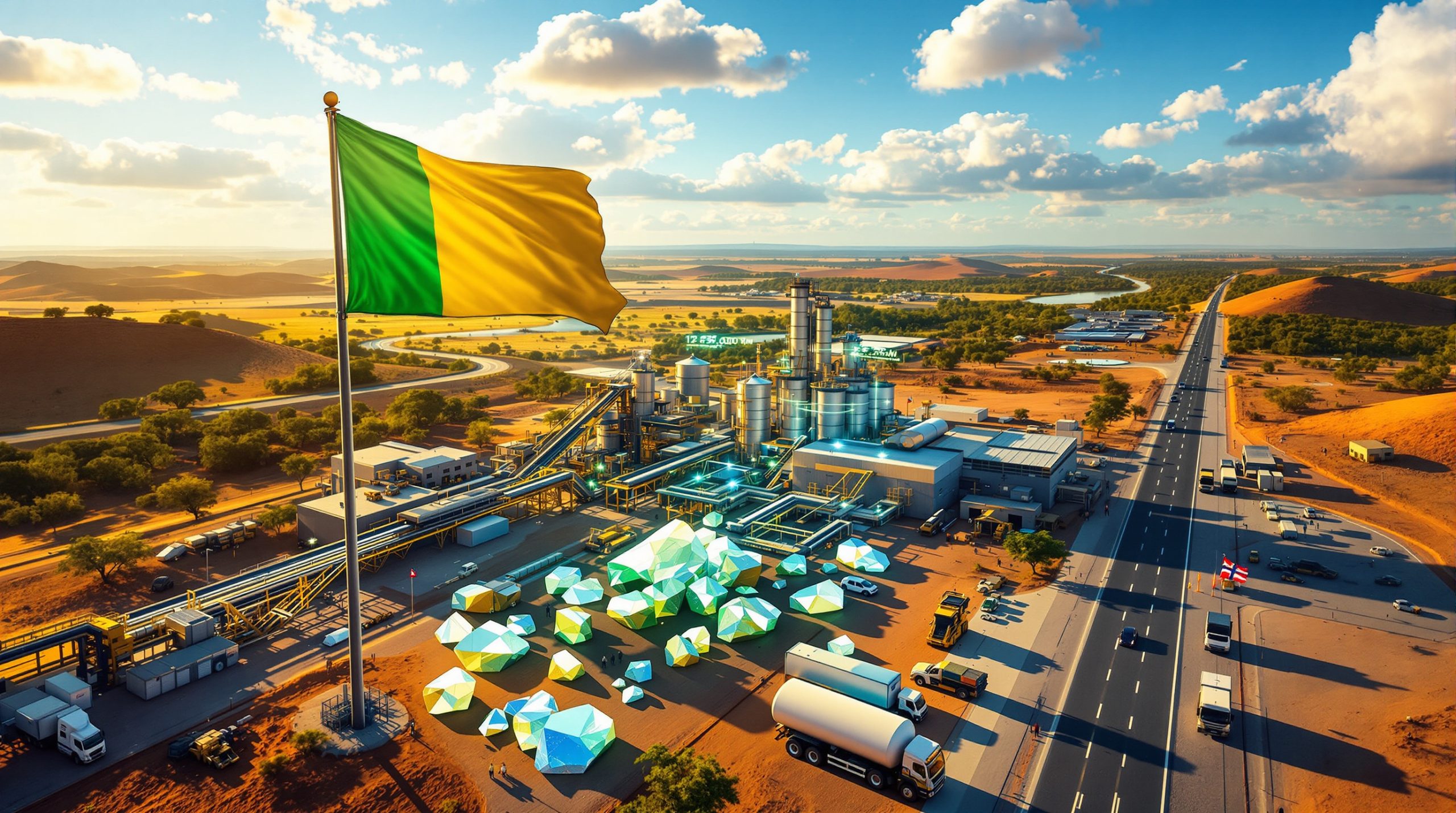 Bougouni lithium project launch, desert facility.