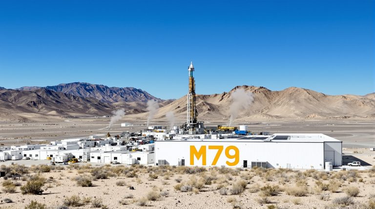 Mammoth Minerals Ltd-M79-Geothermal energy facility in desert landscape.