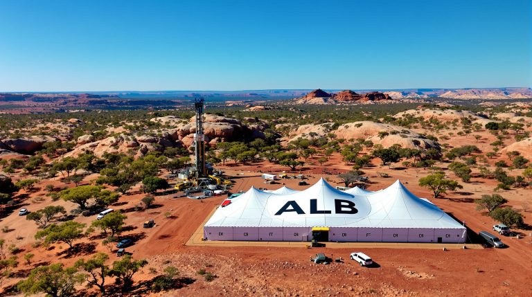 Albion Resources Ltd-ALB-ALB tent in rocky desert landscape.