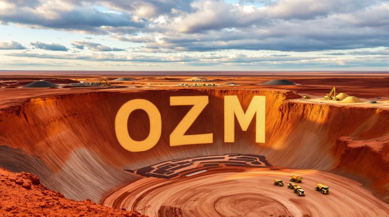 Ozaurum Resources Ltd-OZM-OZM mining site with heavy machinery.
