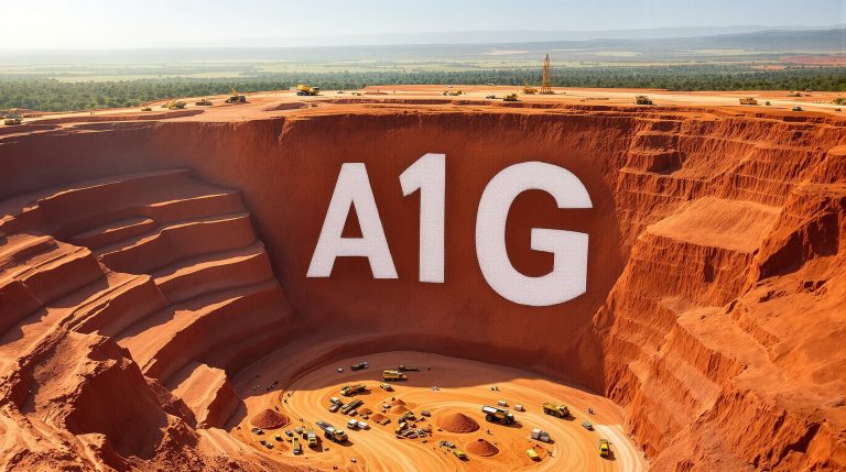 African Gold Ltd-A1G-Giant A1G mining site with machinery.