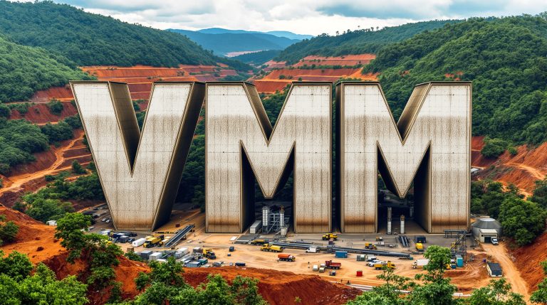 Viridis Mining and Minerals Ltd-VMM-VMM structure in green mountainous landscape.