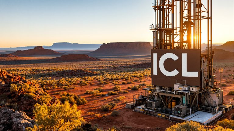 Iceni Gold Ltd-ICL-ICL mining equipment in desert landscape.
