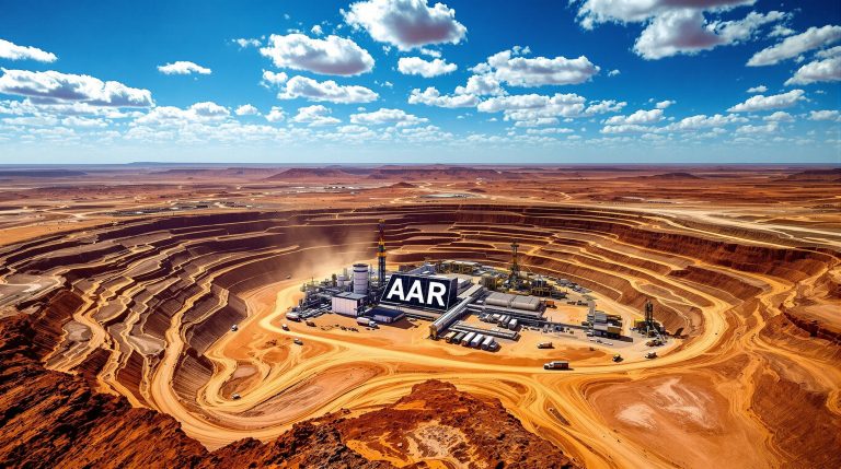 Astral Resources NL-AAR-AAR mining facility in vast desert.