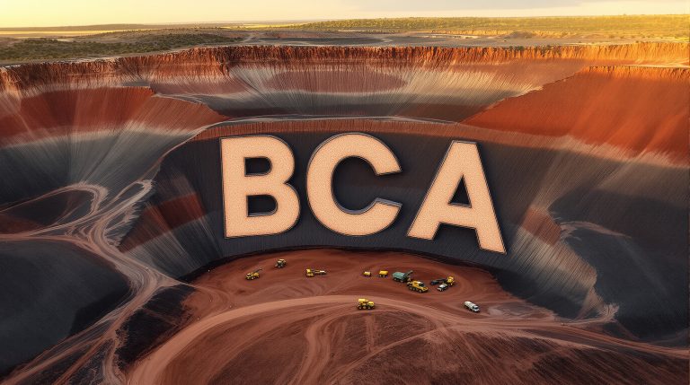Black Canyon Ltd-BCA-BCA text over expansive quarry landscape.