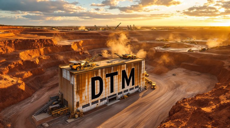 Dart Mining NL-DTM-DTM building in desert mining site.
