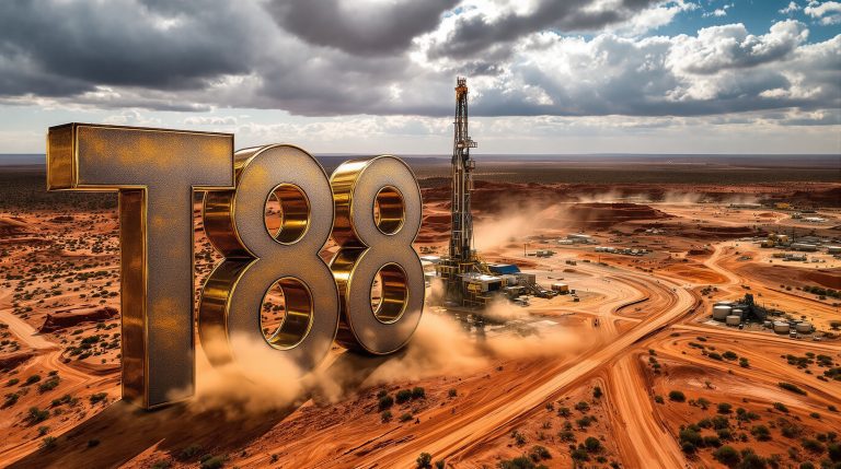 Taiton Resources Ltd-T88-T88 billboard by desert oil rig.
