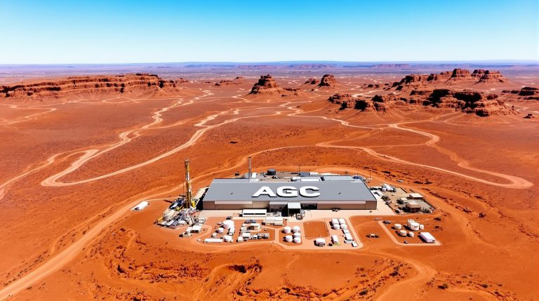 Australian Gold and Copper Ltd-AGC-AGC facility in expansive desert landscape.