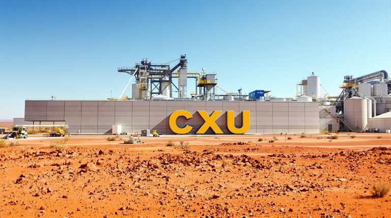 Cauldron Energy Ltd-CXU-CXU industrial facility in desert landscape.