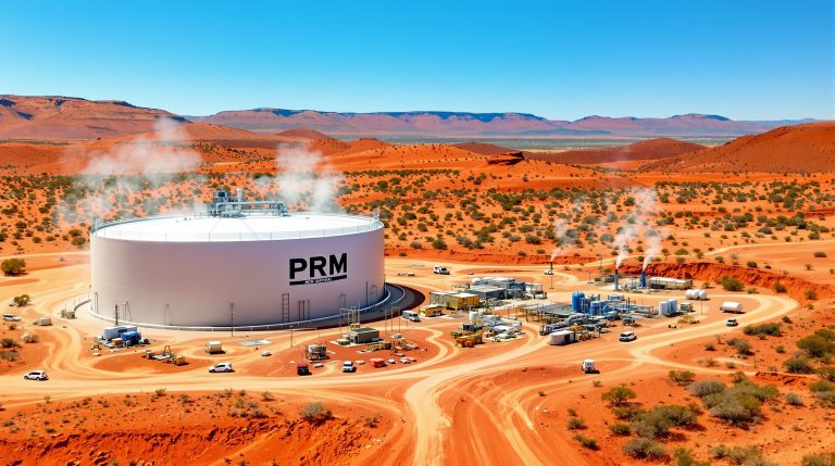 Prominence Energy Ltd-PRM-PRM facility in vibrant desert landscape.