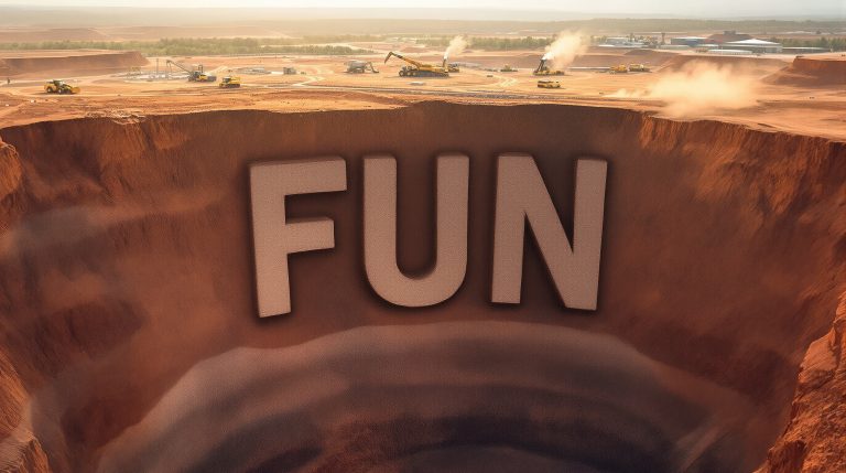 Fortuna Metals Ltd-FUN-Giant letters spelling "FUN" in quarry.
