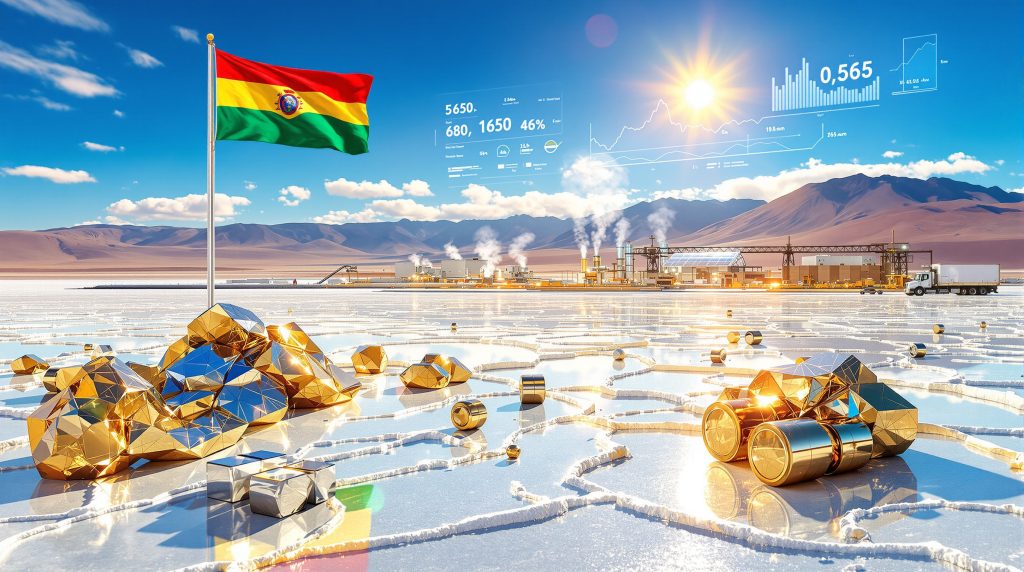 Bolivian salt flats depicting lithium production.