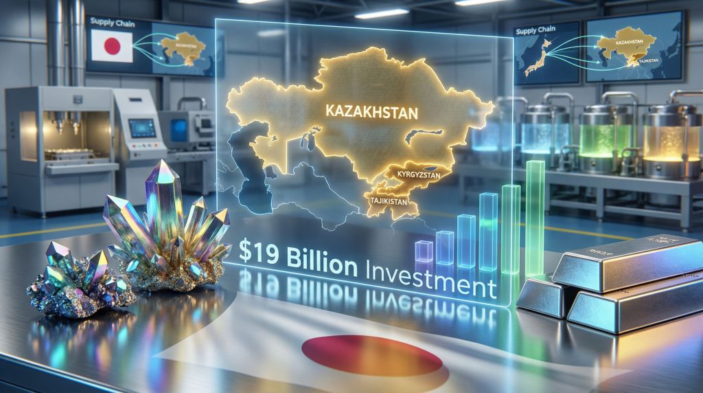 Japan's investment in Central Asia highlighted.