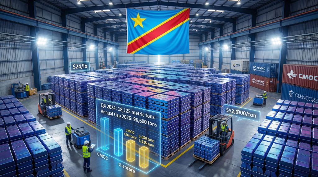 Glencore Cobalt Congo quota system in warehouse.