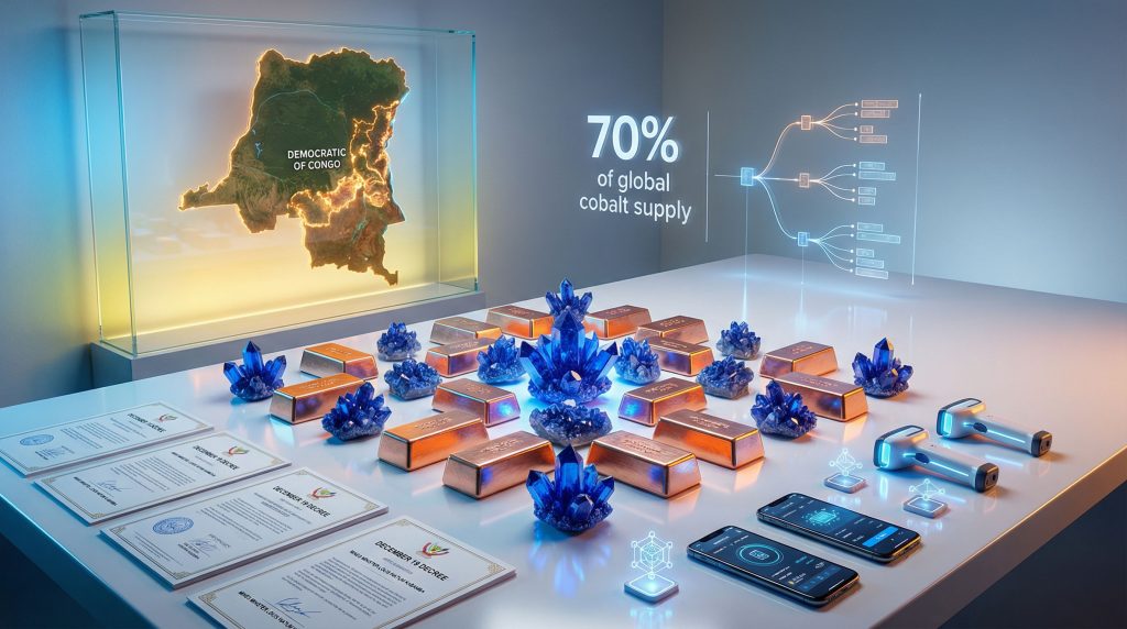 Congo artisanal mining suspension; cobalt supply visualization.