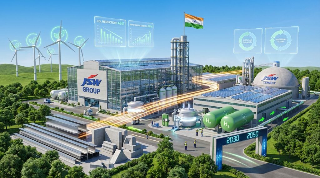 JSW Group sustainable expansion visualized with technology.
