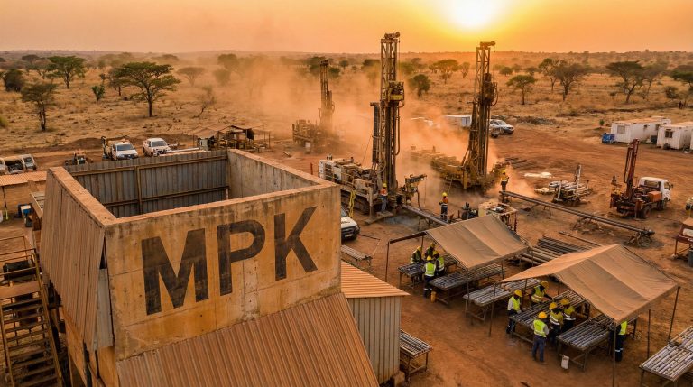Many Peaks Minerals Ltd-MPK-Mining site with equipment and workers.