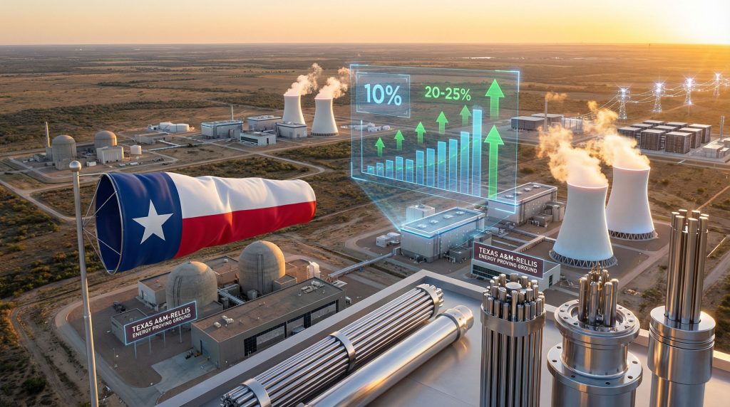Texas nuclear energy initiative visualized in facility.