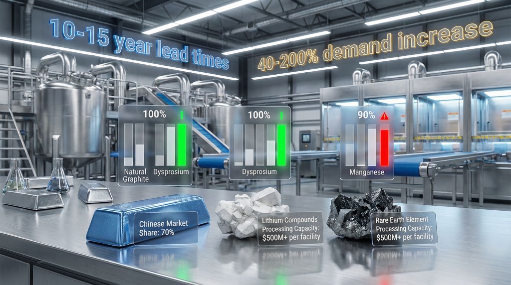 Critical metals processing bottleneck impacts industry.