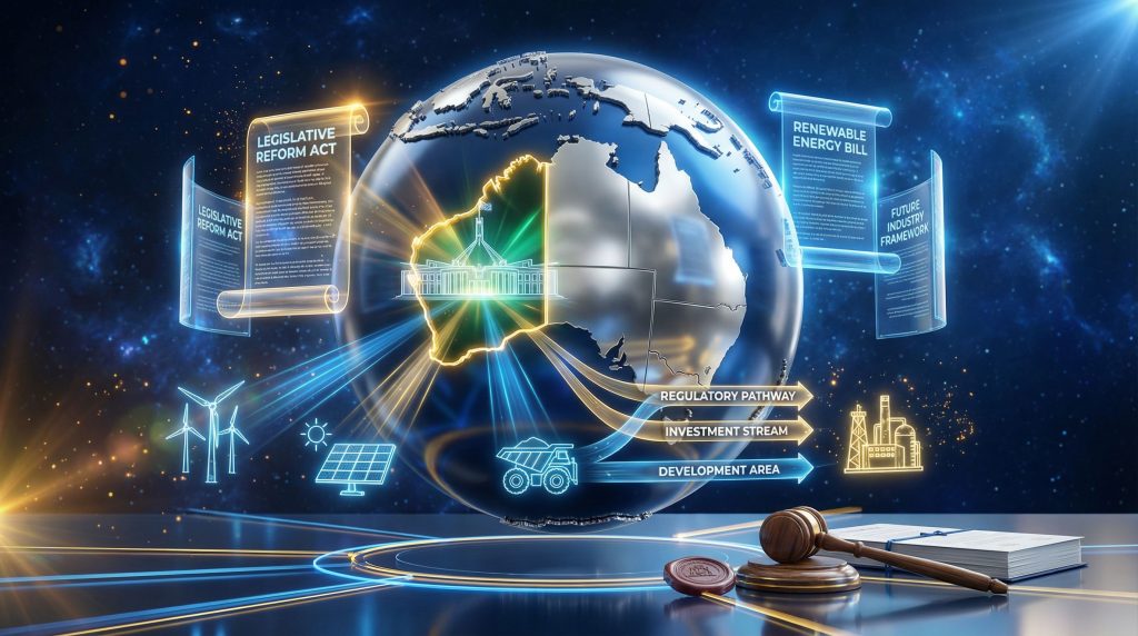 WA's development bill depicted with futuristic elements.