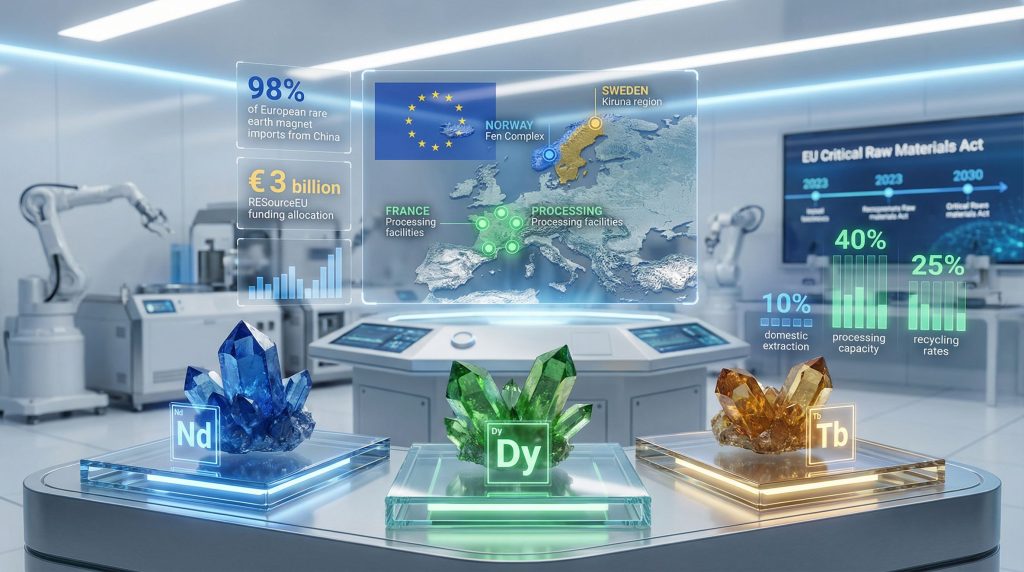 Europe's rare earth independence visualized in infographic.