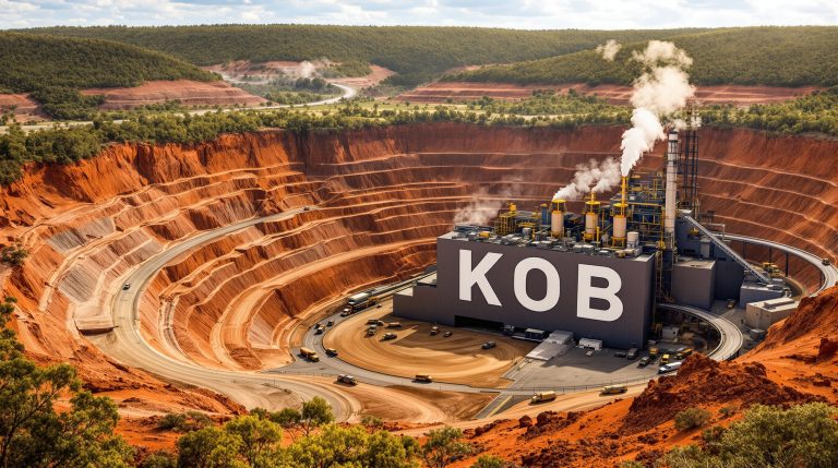 Koba Resources Ltd-KOB-KOB mining facility in expansive quarry.