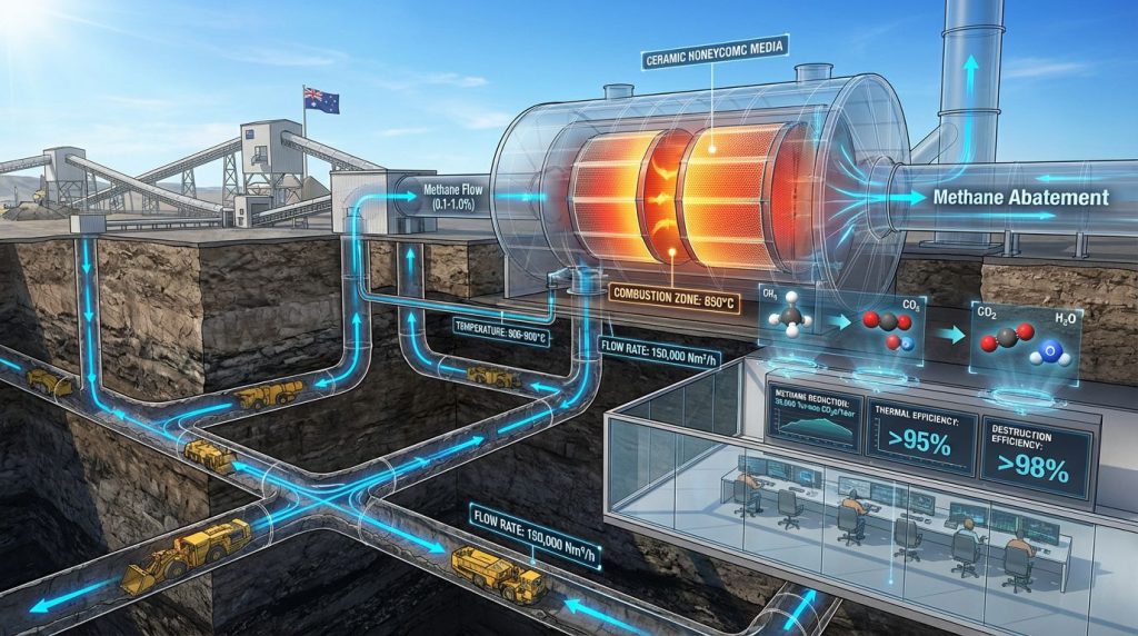 Illustration of Illawarra Coal Appin mine emissions reduction process.