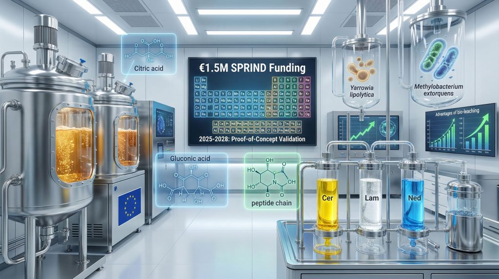 Modern lab illustrating BIOWEG bio-leaching processes.