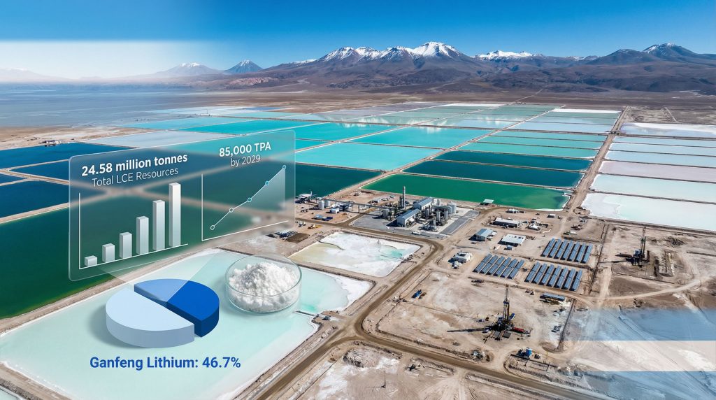 Aerial view of lithium production facility.